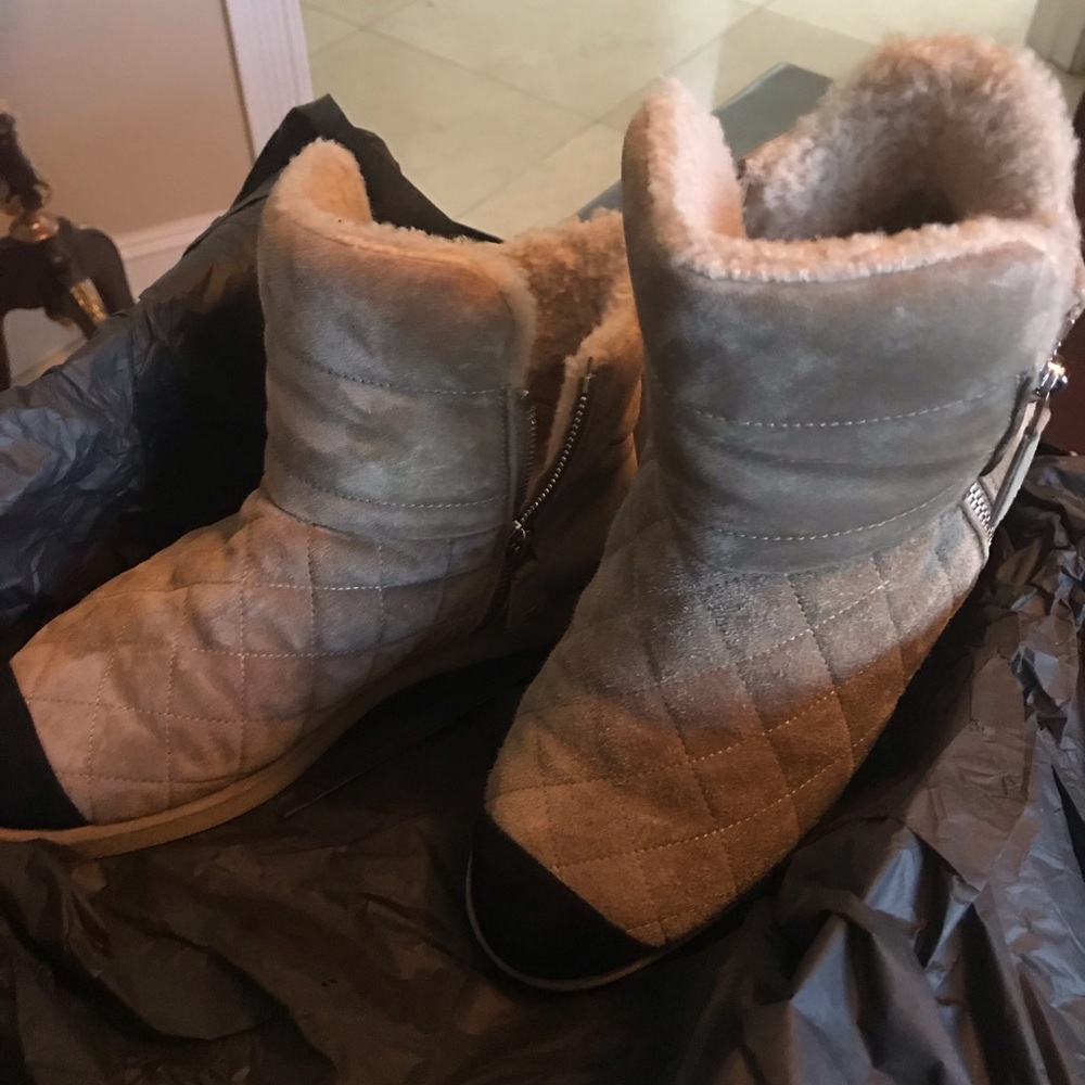 CHANEL shearling ankle booties.